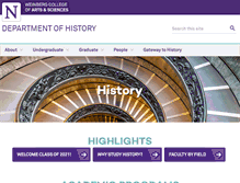 Tablet Screenshot of history.northwestern.edu