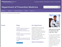 Tablet Screenshot of preventivemedicine.northwestern.edu